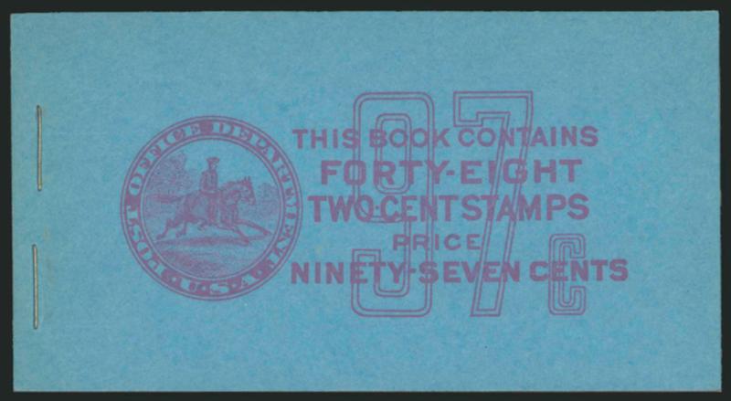 2c Rose Carmine, Booklet Pane of Six (806b).> Collection containing both 2.5mm and 3mm gutters, 17 part plate no. panes,  one with foldover causing one plate no. to be 200%, FDCs, complete booklets with BK94,
BK95 (Scott retail $1,250.00), two BK96