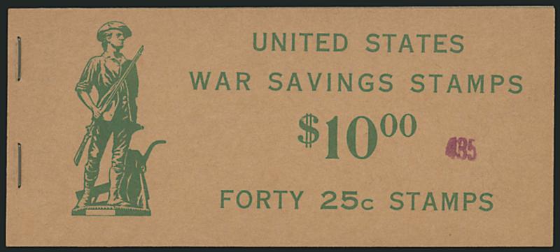 10c Rose Red, 25c Dark Blue Green, War Savings, Booklet Panes (WS7b-WS8b).> Complete collection, incl. both issues showing plate nos., Electric Eye markings, complete booklets, numerous packaging bands and
covers, empty booklet covers, Mint N.H., Fin