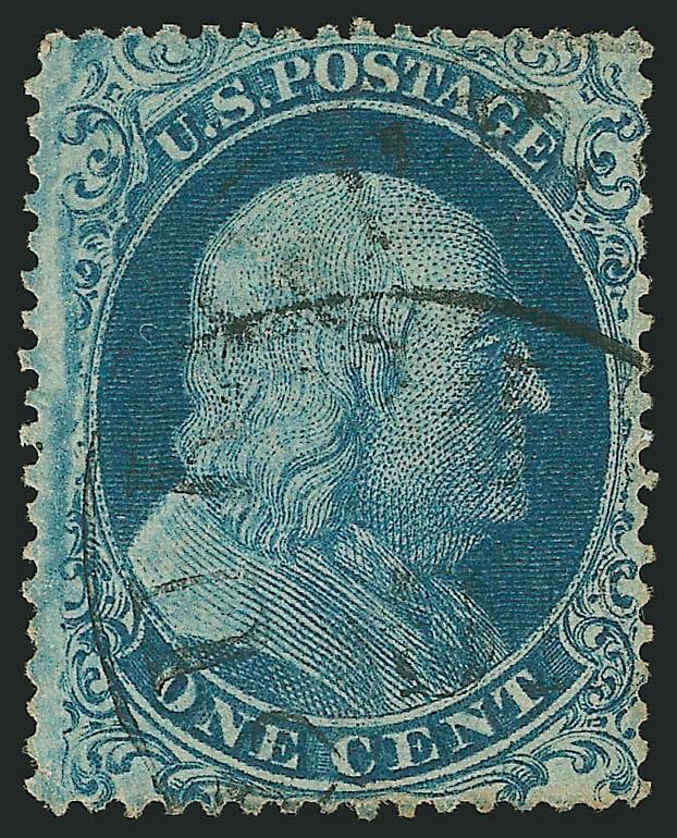 1c Blue, Ty. I (18).> Intense color, light strike of circular datestamp, Very Fine, with 2005 P.F. certificate