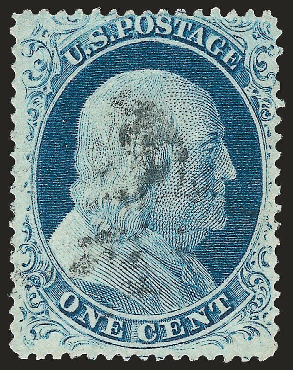 1c Blue, Ty. IV (23).> Margins wide to just in at top, bright color, unobtrusive cancel, Fine