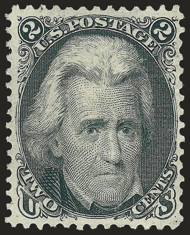 2c Black (73).> Original gum, barely hinged, exceptionally well-centered for the difficult Black Jack issue, fresh, Very Fine and choice, with 2010 P.F. certificate