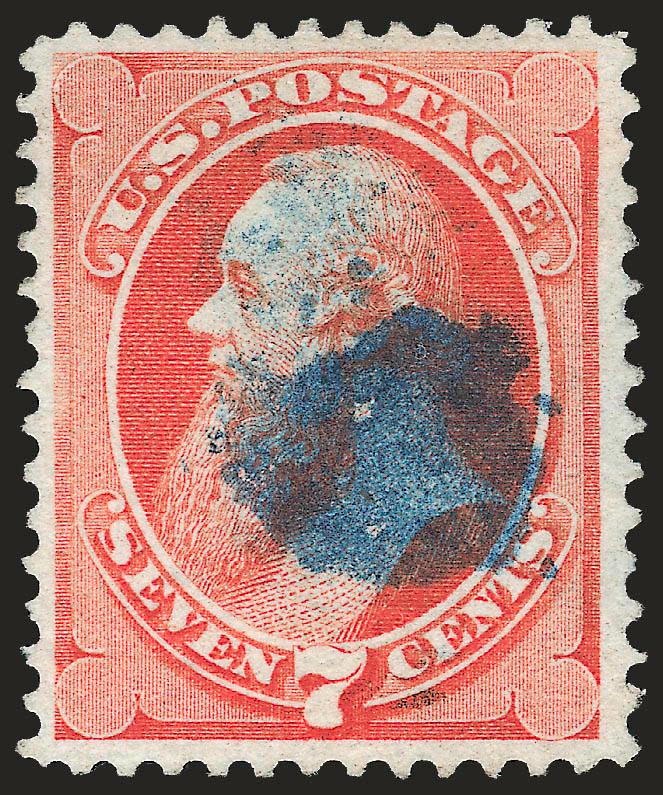 7c Vermilion, Grill (138).> H. Grill, wide margins and choice centering, <blue> cork cancel, fresh and Very Fine, with 1982 P.F. certificate