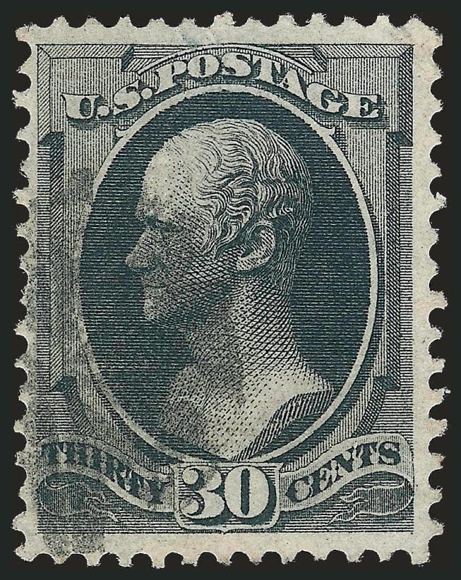 30c Black, Grill (143).> H. Grill, choice margins, circle of wedges cancel, tiny corner crease top right, Fine appearance