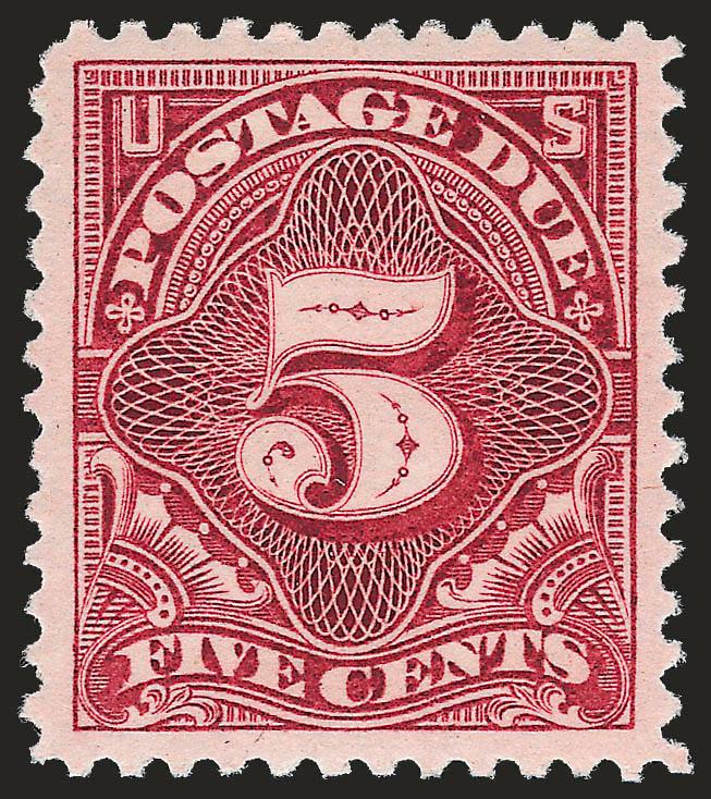 5c Deep Claret (J34).> Mint N.H., wide margins and choice centering, fresh, vivid color on crisp paper, Extremely Fine, with 2010 P.F. certificate