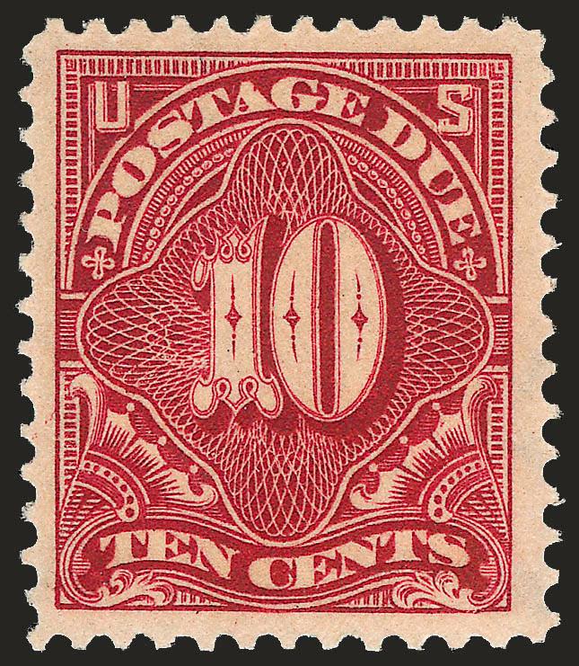 10c Rose Carmine (J49a).> Mint N.H., rich color and sharp impression, Very Fine and choice, with 2010 P.S.E. certificate (VF-XF 85 SMQ $350.00)