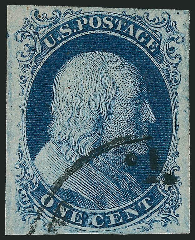 1c Blue, Ty. II (7).> Position 5L4, large margins, pretty shade, neat strike of circular datestamp, Extremely Fine, a beautiful example of Type II from the top row of Plate 4